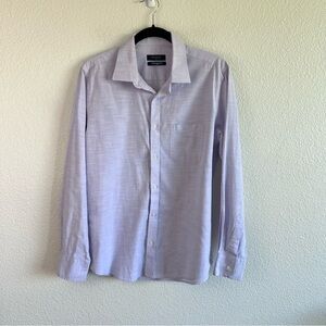 Peter England Men’s Lavender Button Down Long Sleeve Shirt